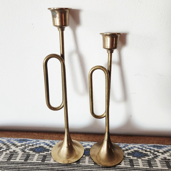 Vintage Brass Candle Holders - Picture 6 of 6